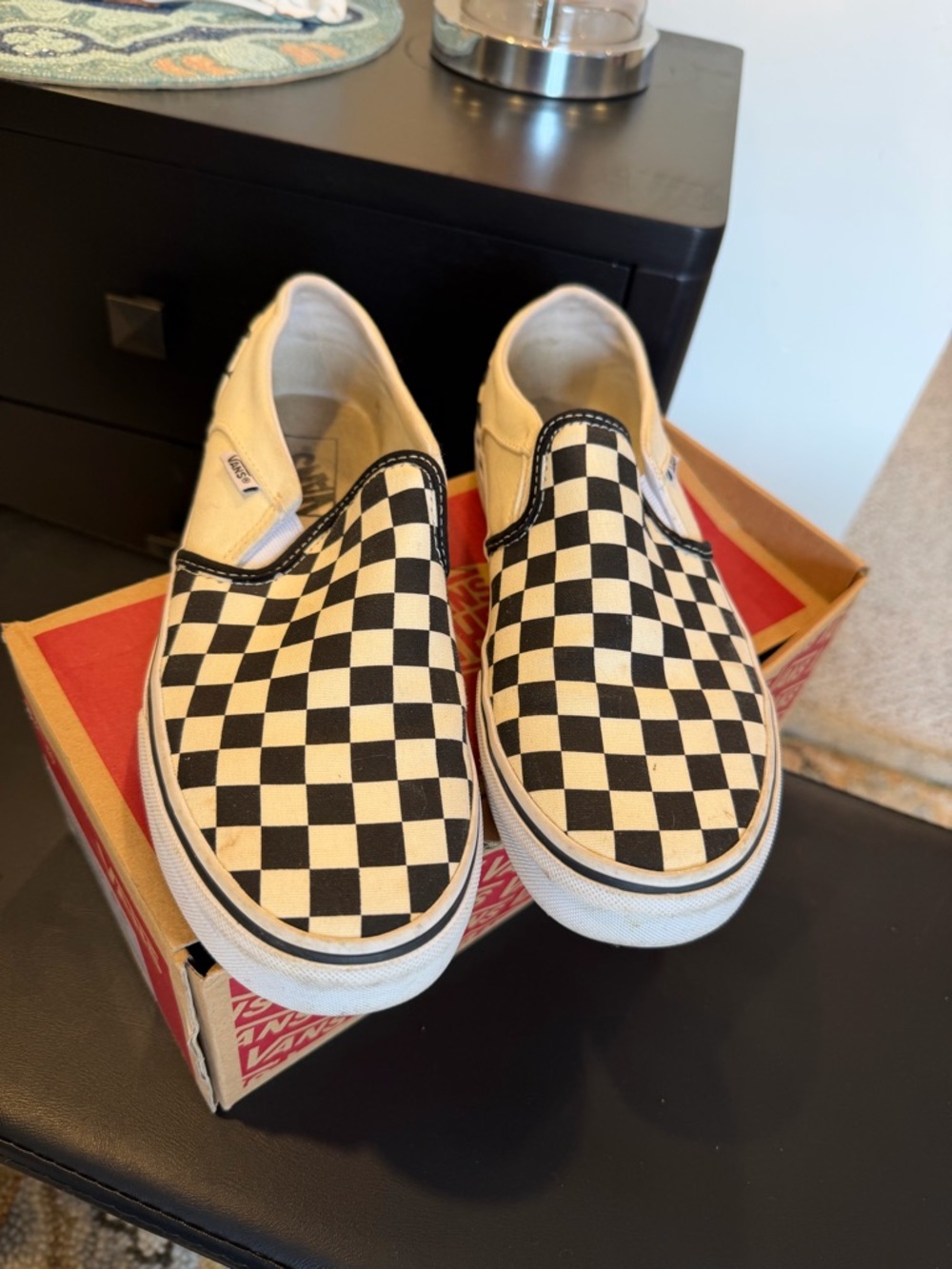 Vans Kids Slip-On Checkerboard Canvas - Black & White